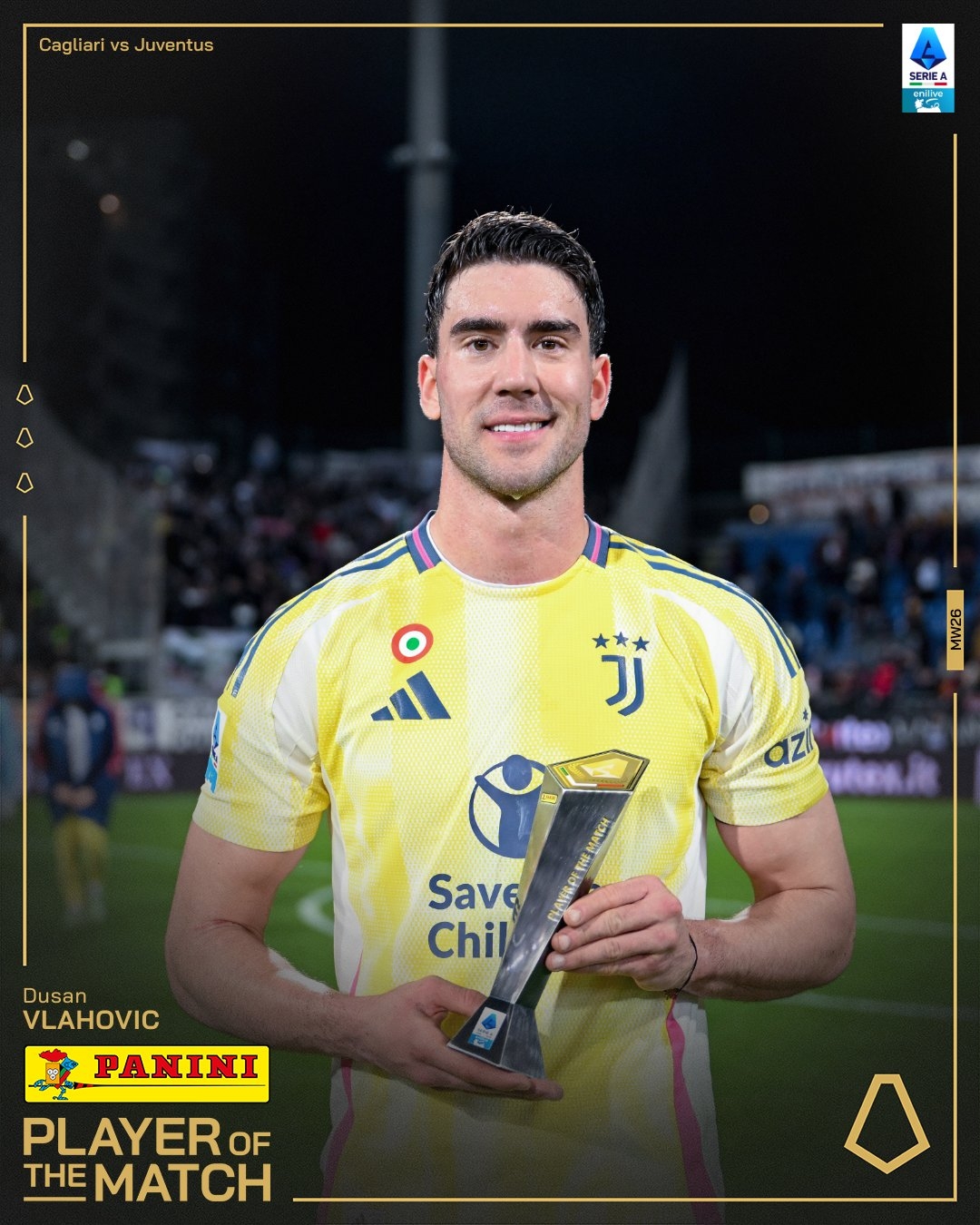  打進(jìn)致勝進(jìn)球！弗拉霍維奇當(dāng)選尤文1-0卡利亞里全場(chǎng)最佳球員